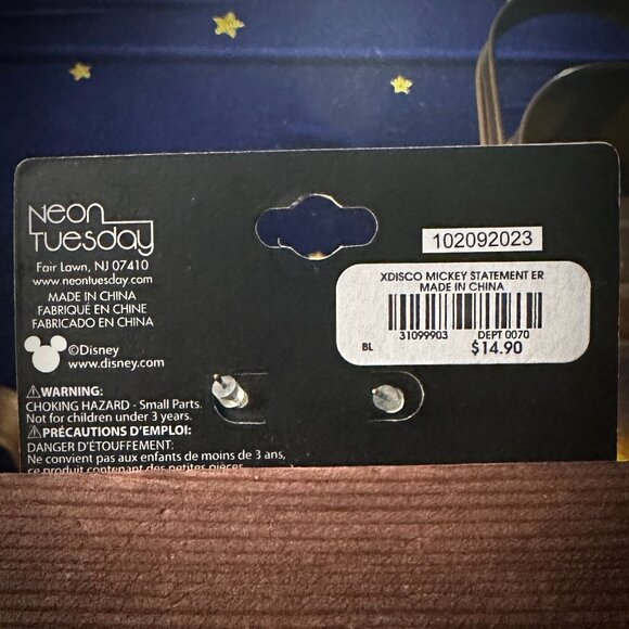 Disney / Neon Tuesday Mickey Mouse Icon Disco Ball Earrings - Picture 5 of 5